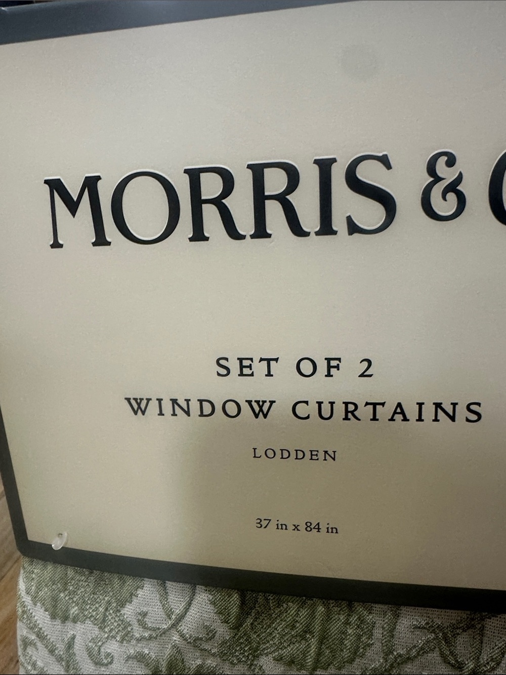Morris and Co Lodden Green Pattern Window Curtains - Set of 2 - Picture 2 of 6